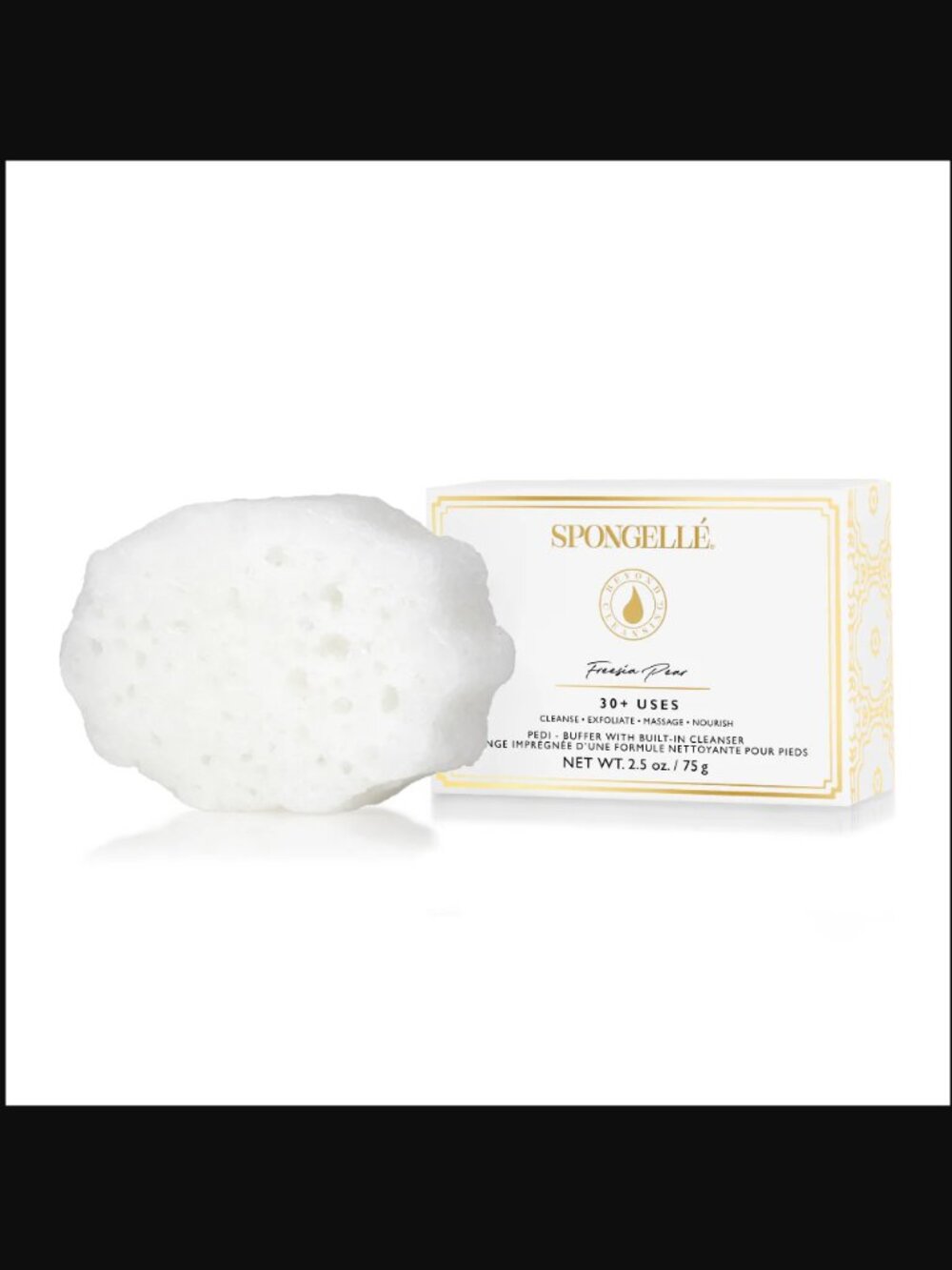 🔥3/$30 NIB Spongelle Pedi-Buffer with Built-In Cleanser Freesia Pear Full Size